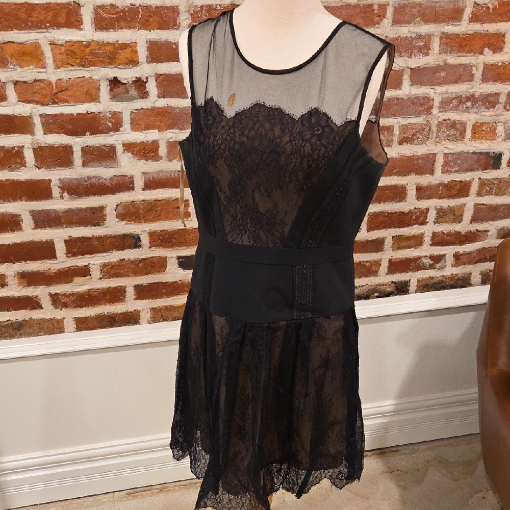 BCBGMaxAzria Tan and Black Dress